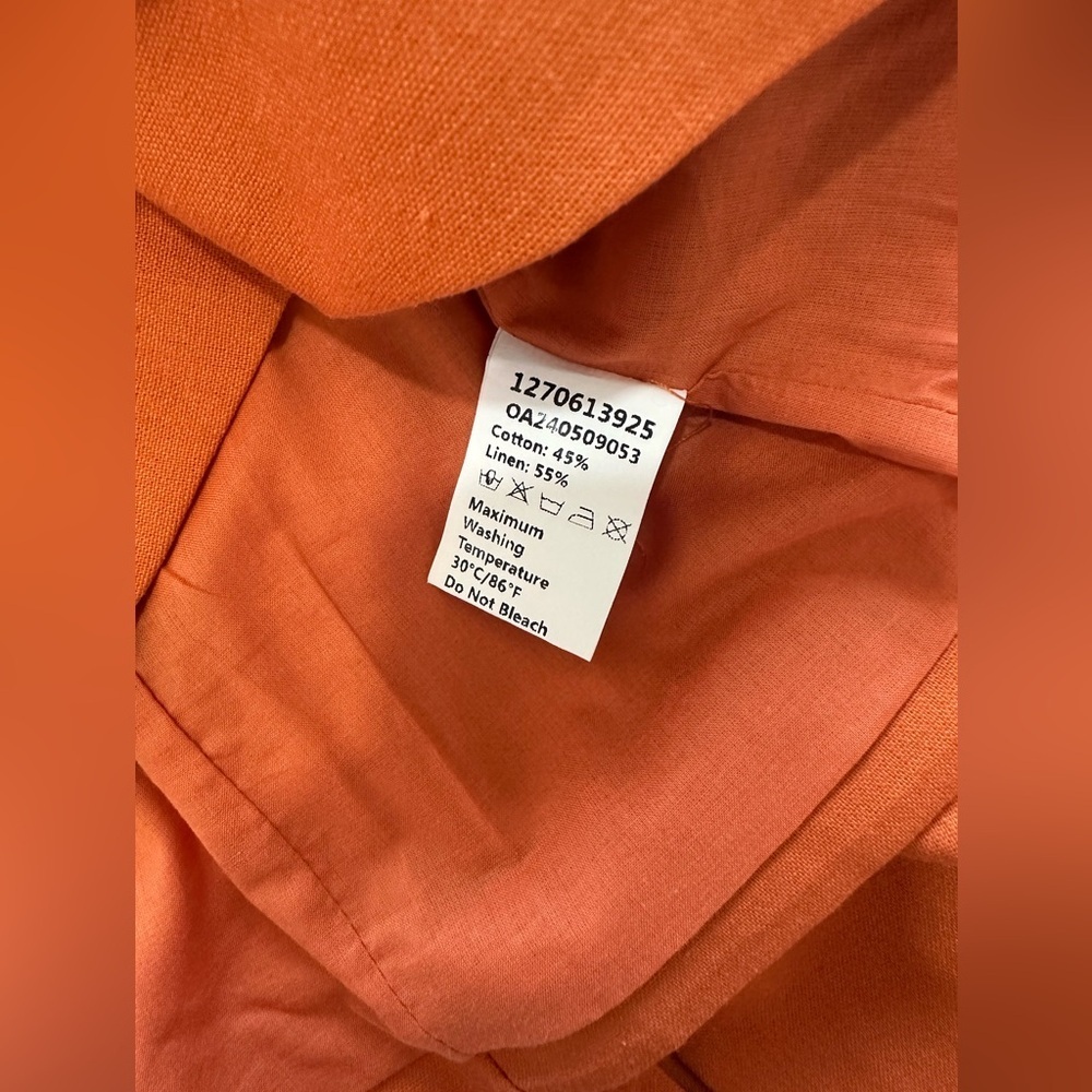 Women's Orange Linen Blend Pants & Vest Set - Picture 8 of 8